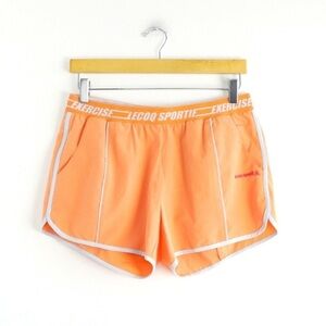 NWOT Le Coq Sportif orange shorts gym running sport activewear athletic running